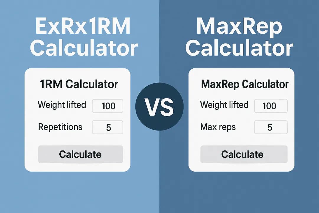 ExRx 1RM計算機 vs MaxRep計算機